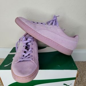 PUMA Suede Classic Mono Reflected Orchid Bloom-Puma Silver Sneakers SZ W 11